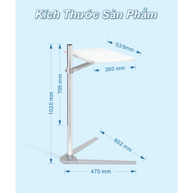 AI UP&amp;Down Table - Bàn làm việc di động đứng ngồi (Silver) - Home and Garden