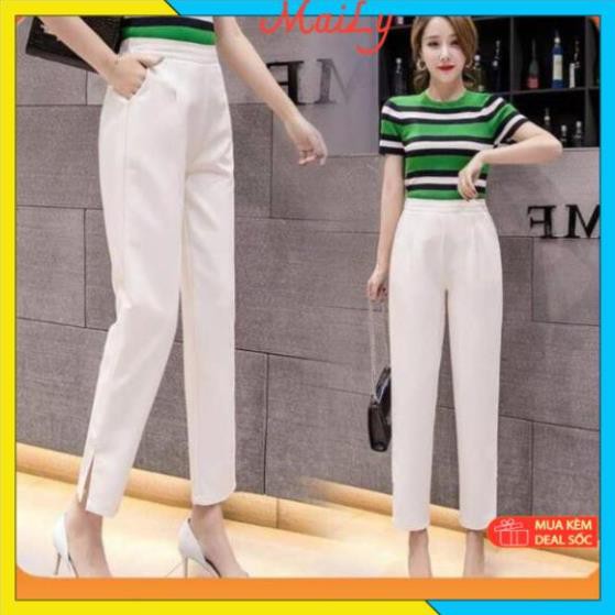 Quần baggy nữ cạp cao xẻ gấu siêu xinh [HÀNG THIẾT KẾ] chất vải tuyết mưa dày dặn - mới lạ phong cách | BigBuy360 - bigbuy360.vn