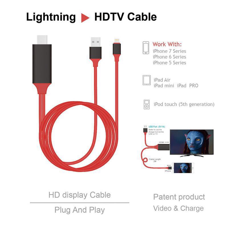 Bộ cáp chuyển đổi điện thoại sang HDMI tivi, TV, máy chiếu độ phân giải 1080HD