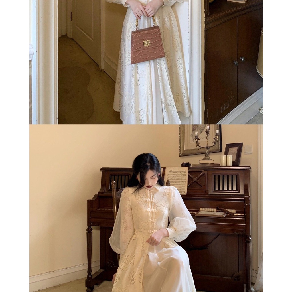 Set đầm sườn xám phong cách Trung Hoa thời trang cho nữ