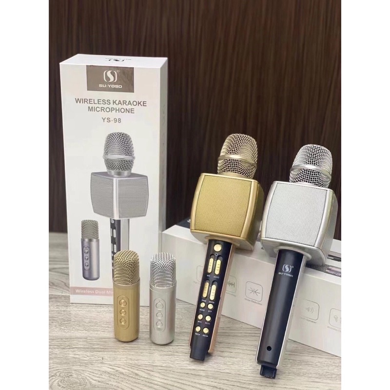 Mic Cầm Tay Bắt Bluetooth Hát Karaoke YS-98 Mới nhất kèm 1 Mic Hát Song Ca Cực Hay bảo hành 1 năm