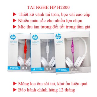 Tai nghe chụp tai hp h2800, tai nghe có mic hp2800 bảo hành chí hãng 12 tháng