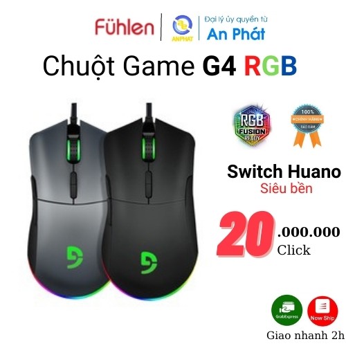 Chuột Gaming Fuhlen G4 RGB (Black/ Gray) - Chính hãng BH 24 tháng