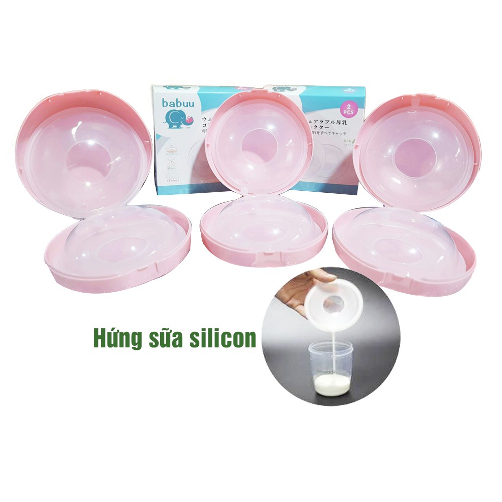 Miếng lót ngực hứng sữa Silicon Babuu( Hộp 2 chiếc)