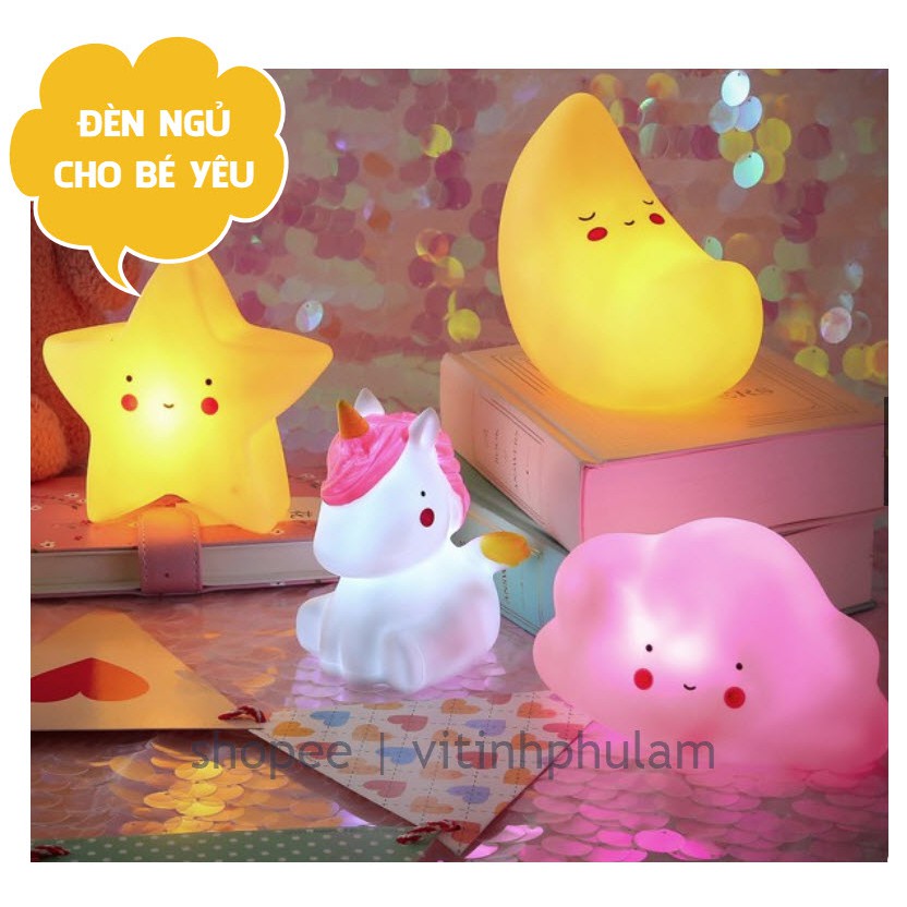 [Hcm] Đèn Ngủ Silicon Hình Thú Cho Bé, Đèn Ngủ Led Silicon Để Bàn Siêu Cute ( Kèm Pin)