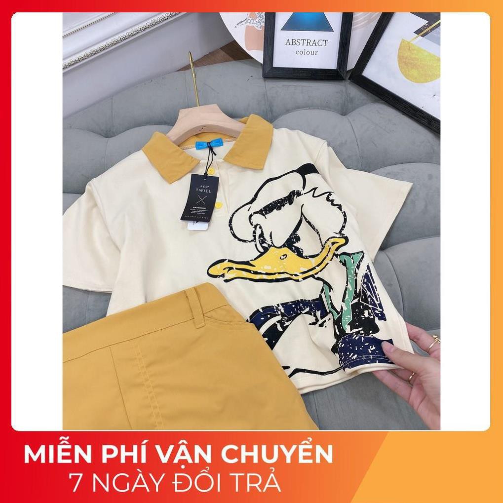 [ 𝐅𝐑𝐄𝐄 𝐒𝐇𝐈𝐏 ]  Set Áo Lụa Vịt Be Mix Chân Váy Ngắn 2 Lớp