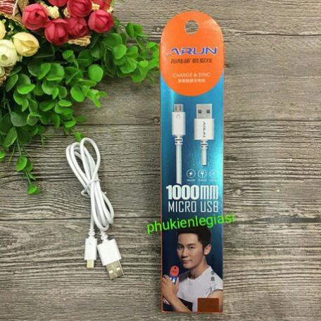 (LOẠI TỐT)CÁP SẠC ANDROID ARUN CHÍNH HÃNG micro usb