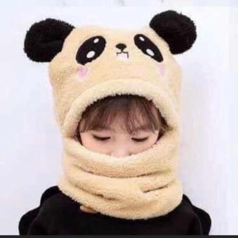 Mũ lông Gấu kèm khăn cho bé