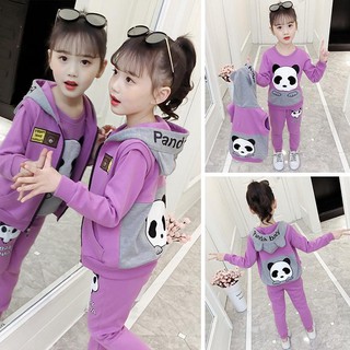 Quần Áo Trẻ Em Gái Mùa Thu 2021 Mới Thể Thao Bé Gái Ba Mảnh Thời Trang Hàng quảng châu
