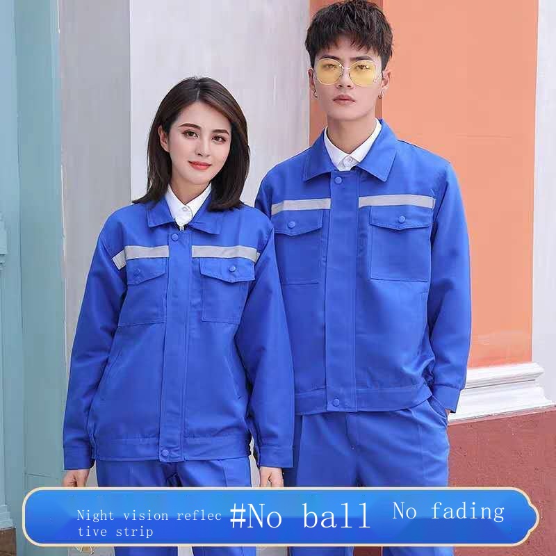 Bộ quần áo bảo hộ lao động tay dài kẻ sọc phản quang dành cho nam và nữ