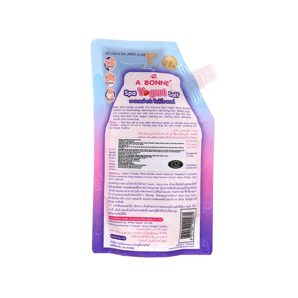 Muối Tắm Sữa Chua Trái Cây Tẩy Tế Bào Chết A Bonne Spa Milk Salt Thái Lan 350gr (gói)