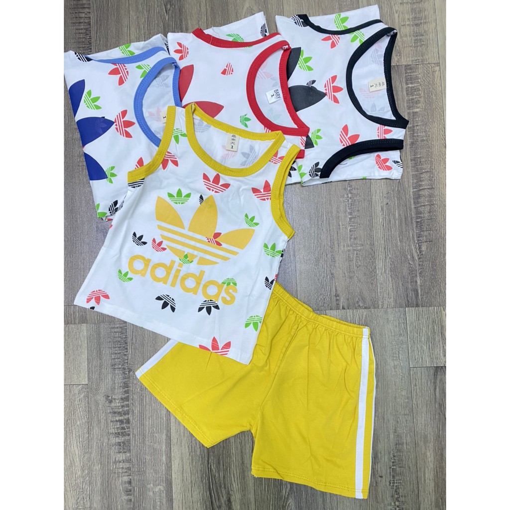 Quần áo trẻ em 💎SALE💎 bộ ba lỗ thể thao Quảng Châu xuất dư cho bé trai bé gái Xuân Cường Kids size từ 8 đến 18kg