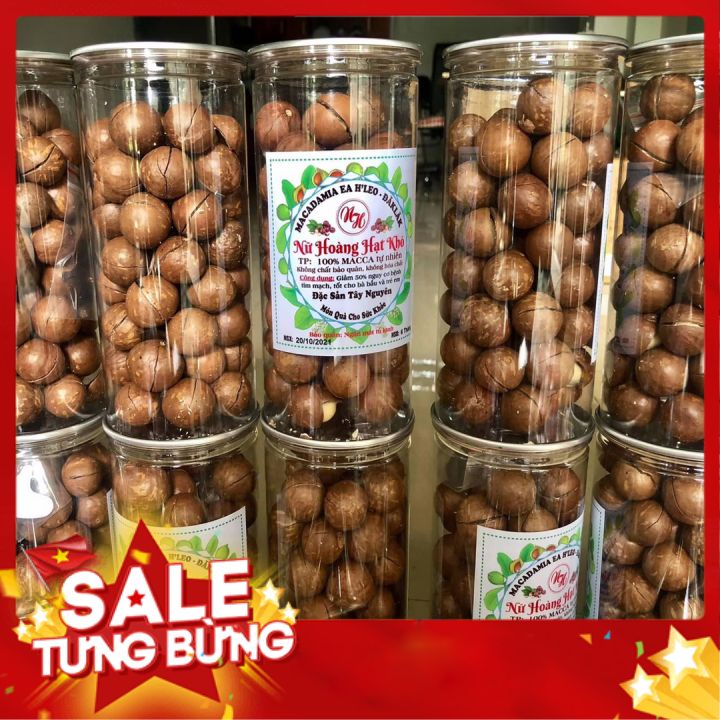 Quả macca sấy chín nứt vỏ  hộp 500gr, giá trị dinh dưỡng cực kỳ cao
