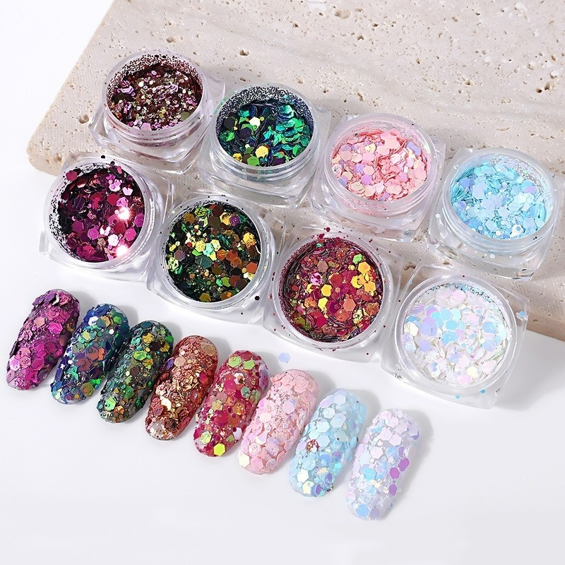 Hộp Kim Tuyến 3D Lấp Lánh Trang Trí Móng Tay