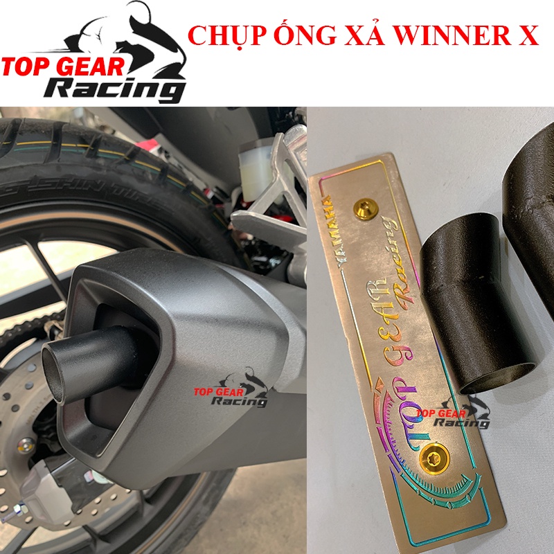 Chụp ống Xả Winner X Chụp đuôi pô Sơn Đen &lt;TOPGEAR&gt;