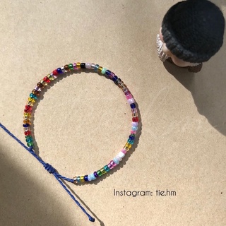 Vòng tay hanmade hạt cườm rainbow