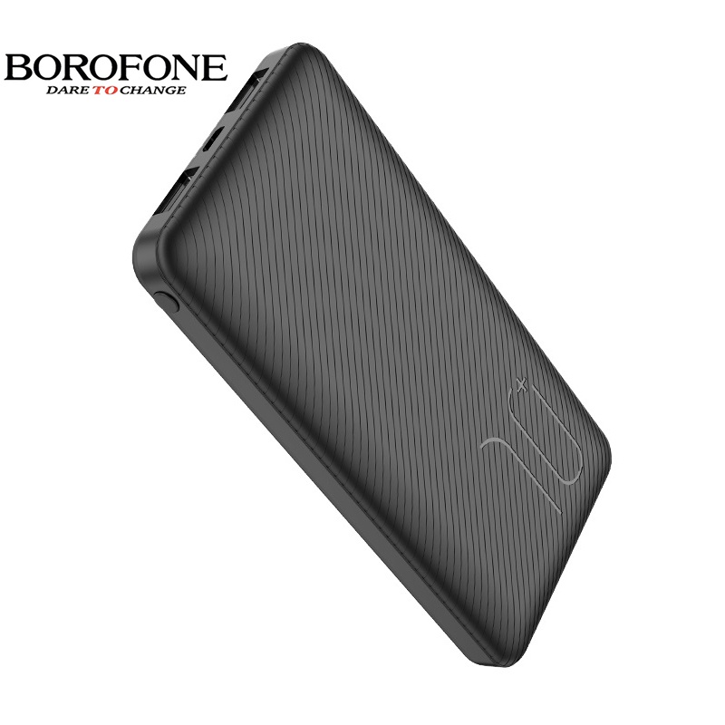 Pin sạc dự phòng 10000mAh BOROPHONE BT28 có đèn báo, 2 cổng ra 2A - Chính hãng