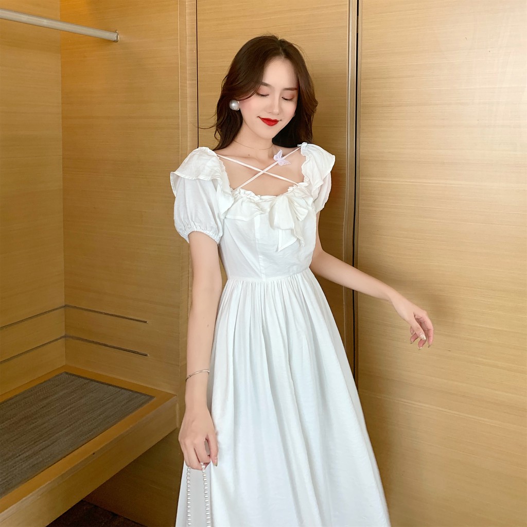 Đầm dáng xòe tay ngắn Emilyshop ulzzang