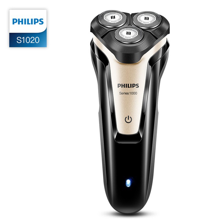 Máy cạo râu khô và ướt 3 lưỡi cạo thương hiệu cao cấp Philips S1020 - Hàng Nhập Khẩu (Bảo hành chính hãng: 24 THÁNG)