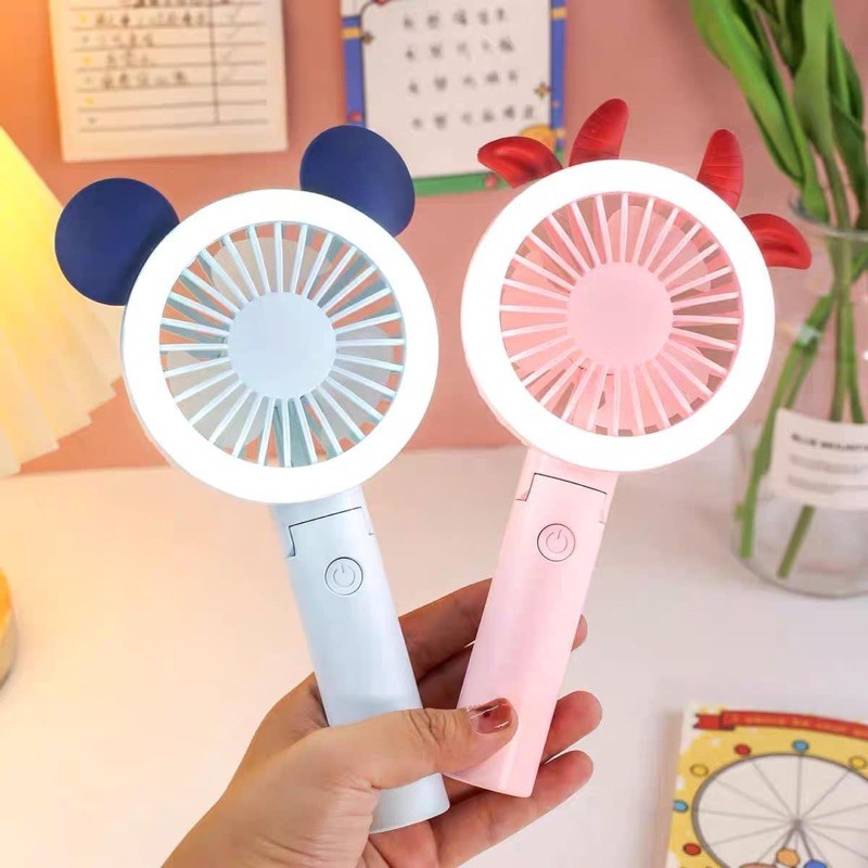 QUẠT MINI CẦM TAY TICH HỢP ĐÈN LED | BigBuy360 - bigbuy360.vn