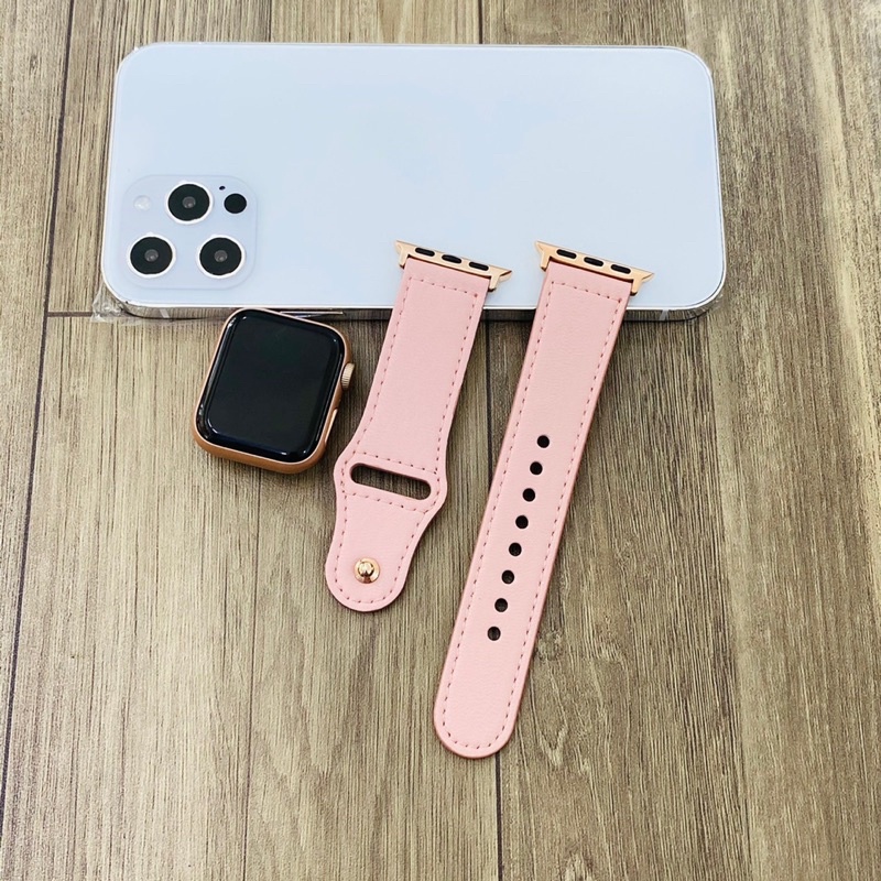 dây da mền màu hồng cực kỳ xinh xắn dành cho applewatch