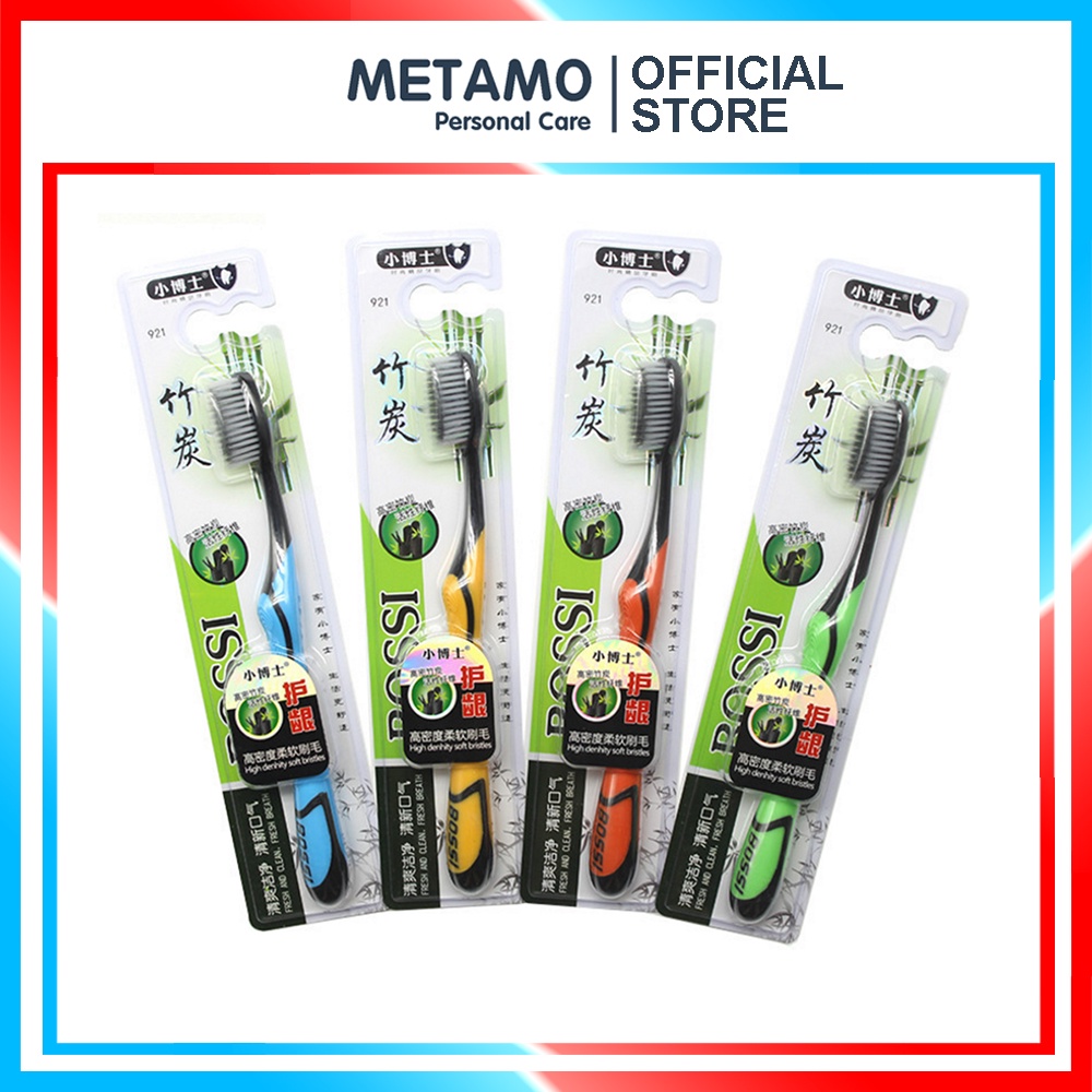 Bàn chải đánh răng than tre hoạt tính cao cấp BOSSI, Bàn chải lông mềm an toàn tuyệt đối cho sức khỏe