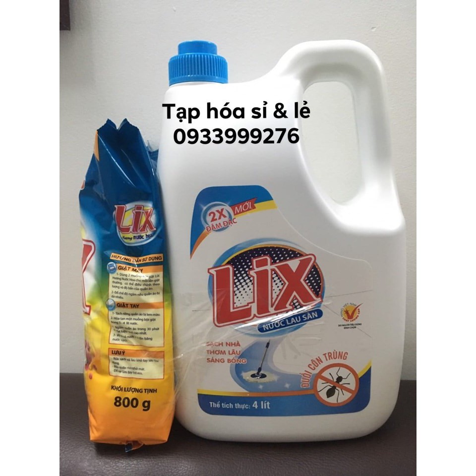 Can lau sàn lix đuổi côn trùng 3.6 lít tặng kèm chai rửa chén 392ml