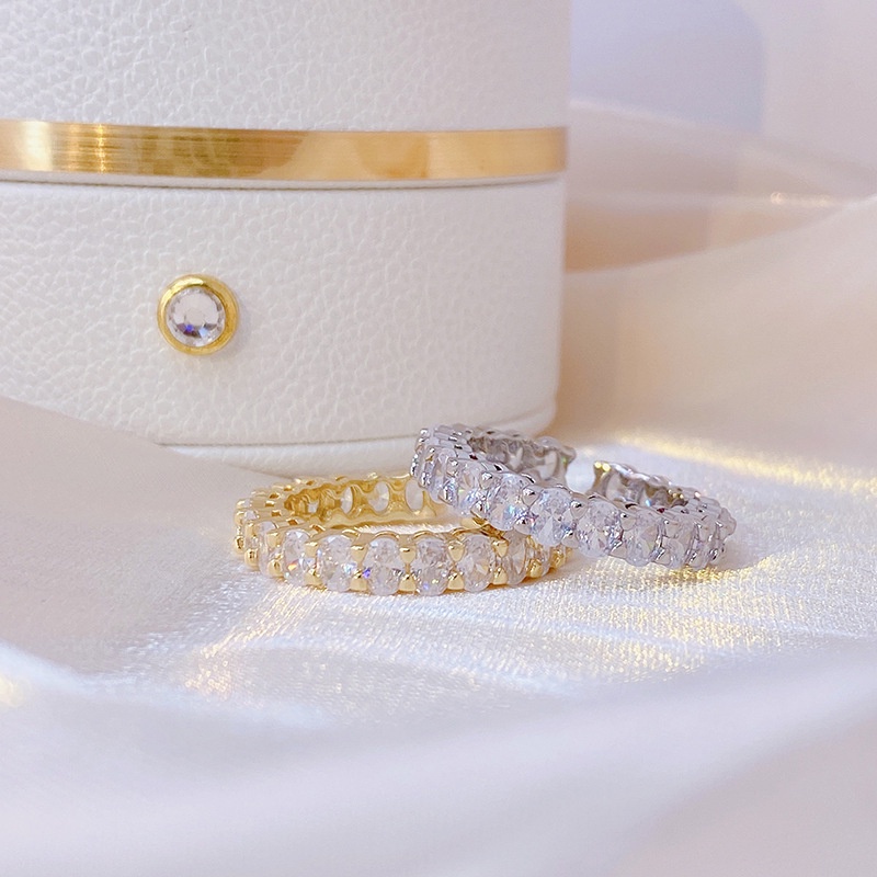 Nhẫn mạ vàng 14K đính đá zircon đơn giản