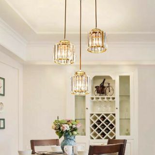 {GIÁ SIÊU RẺ - TẶNG KÈM BÓNG LED} COMBO ĐÈN THẢ BÀN ĂN PHA LÊ CAO CẤP GIÁ CỰC SỐC 1937/3