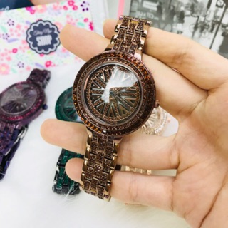 Đồng hồ nữ Mashali xoay 360 đồng hồ thời trang dây đính đá sang trọng