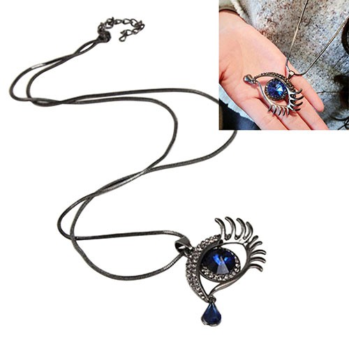 Dây chuyền hợp kim mặt hình đôi mắt đính đá độc đáo