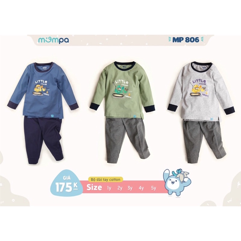 [Mompa] Bộ dài tay cotton cho bé yêu