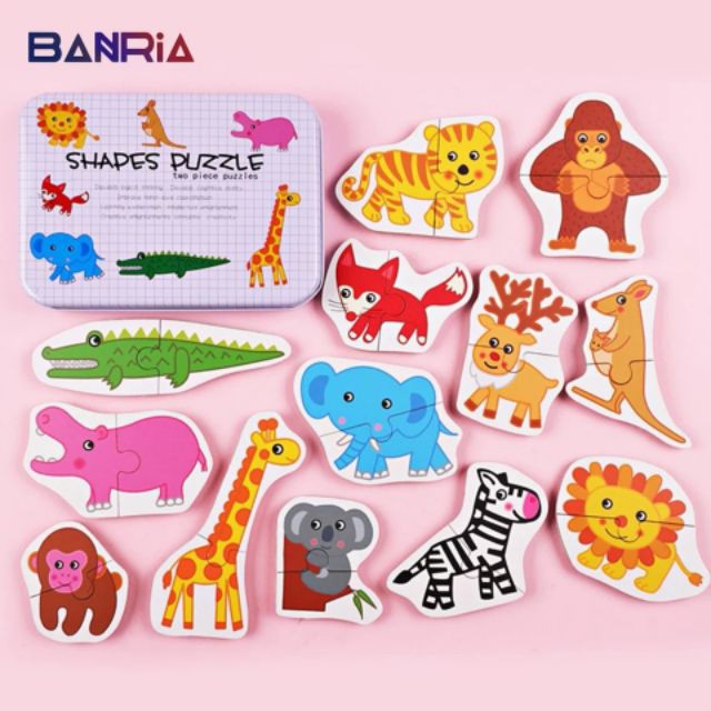 CHỌN HÌNH -Hộp Ghép hình 2 mảnh Shapes Puzzle khởi đầu cho bé