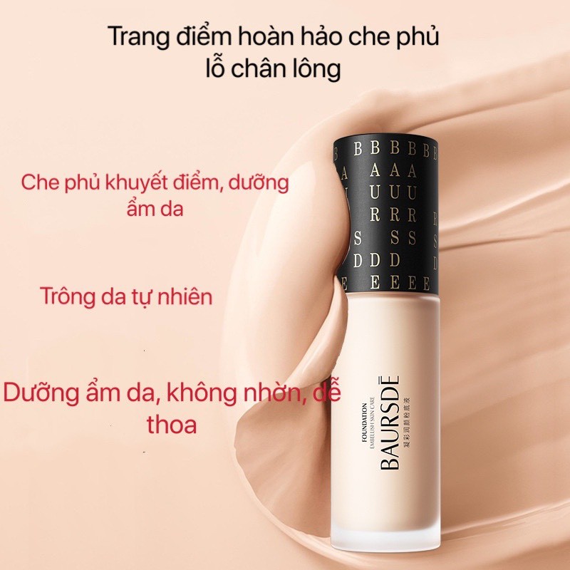[KN02] Kem nền dạng lỏng Baursde, kem nền nội địa trung chiết xuất từ thực vật thích hợp cho da nhạy cảm che khuyết điểm | BigBuy360 - bigbuy360.vn