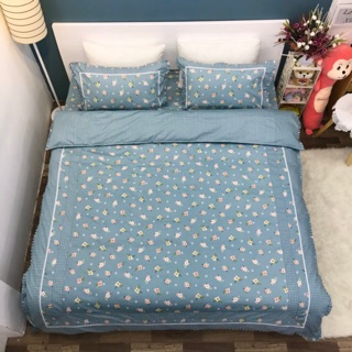 Bộ chăn ga gối chất cotton lụa ( ảnh shop tự chụp 100% )