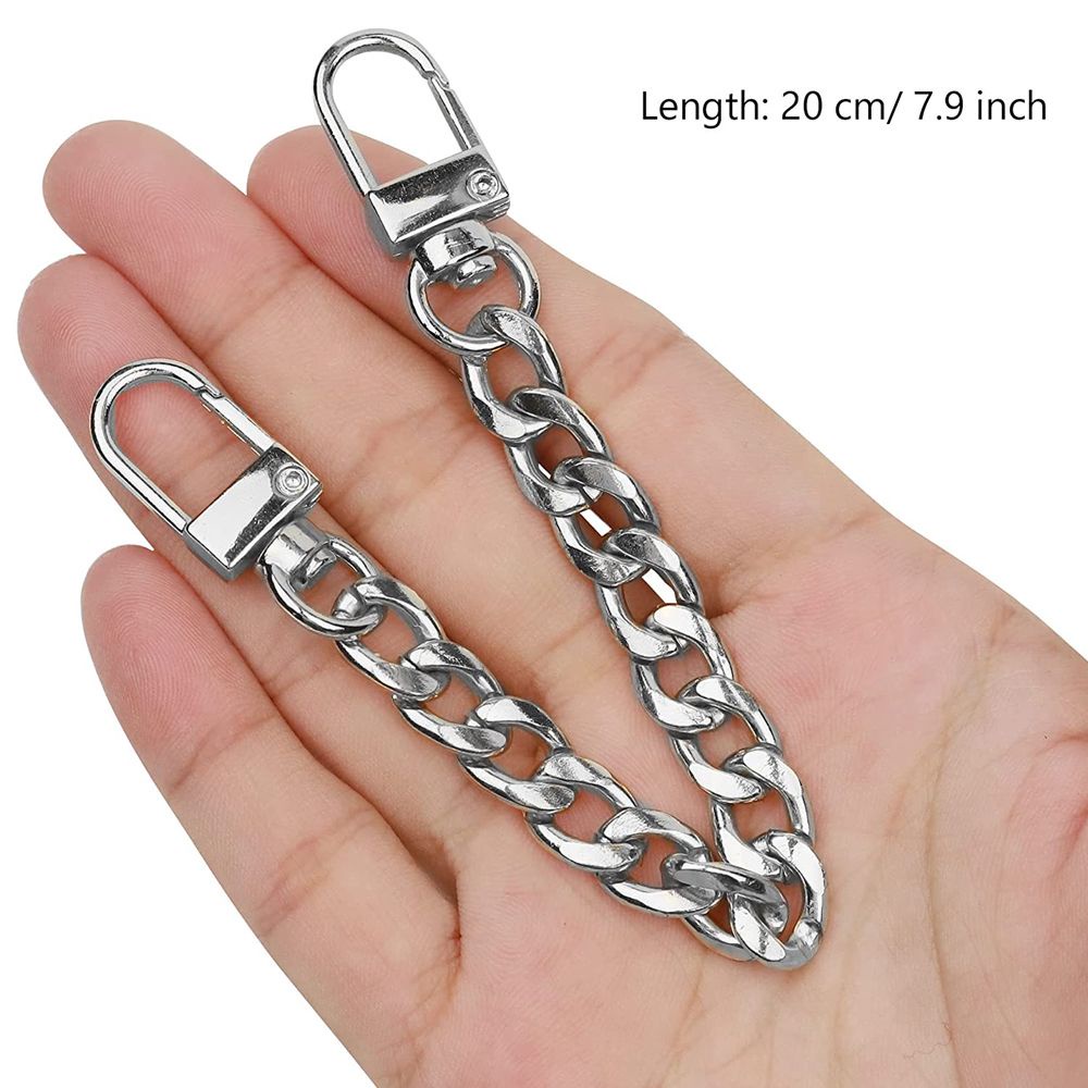 Dây xích phẳng bằng nhôm có khóa gài siêu nhẹ dùng để làm dây đeo vai thay thế túi xách/bóp ví nữ thời trang tự làm
