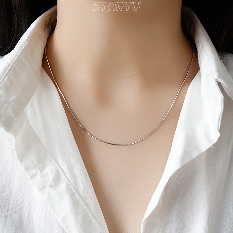 Vòng cổ bạc 925 thiết kế đơn giản thời trang thanh lịch cho nữ