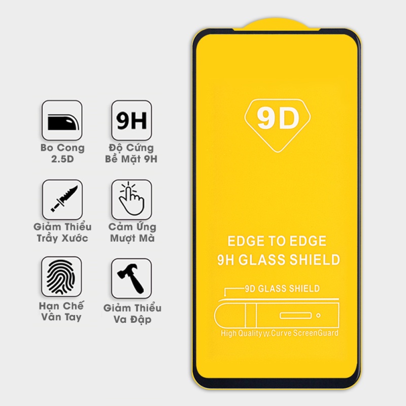 Kính cường lực vsmart Live 4 Joy 4 full màn trong suốt chống xước độ bền cao có tặng kèm khăn lau màn hình Kính-[Baiko]