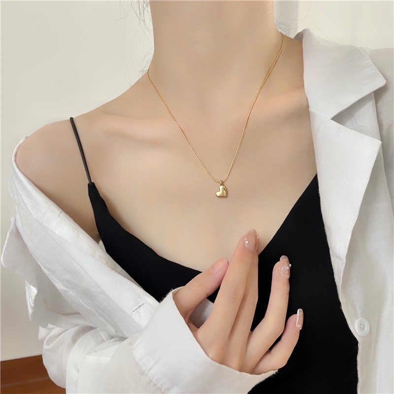 Vòng cổ hợp kim phối mặt hình trái tim thời trang cho nữ
