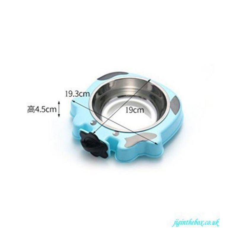 Bát ăn gắn chuồng cho chó mèo inox 2 lồng hình con vật