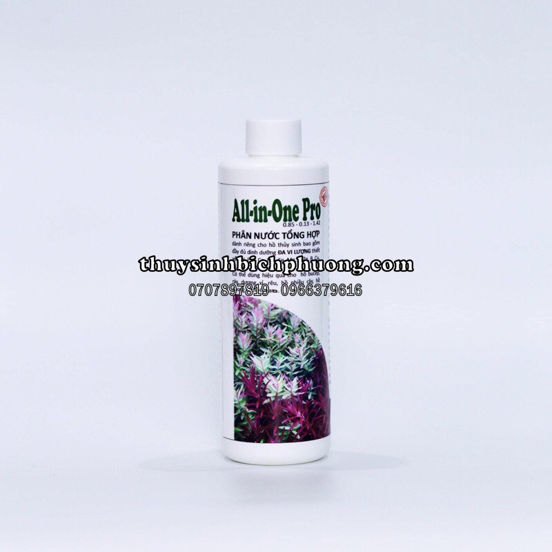 PHÂN NƯỚC TỔNG HỢP ALL IN ONE PRO 230ML | CUNG CẤP VI LƯỢNG VÀ ĐA LƯỢNG CHO CÂY TRỒNG HỒ CÁ THUỶ SINH