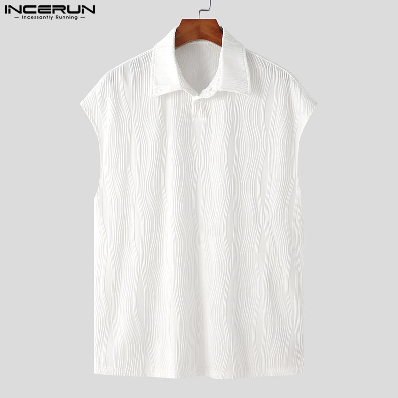 Áo ba lỗ Incerun màu trơn phong cách mùa hè cho nam