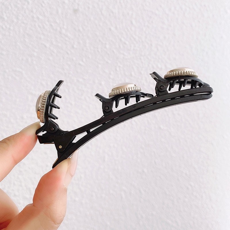 Kẹp Tóc Hai Lớp Phủ Lông Tinh Tế Phong Cách Hàn Quốc Mới 2021 Cho Nữ