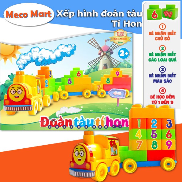 Bộ Đồ Chơi Lắp Ráp Đoàn Tàu Tí Hon Sato 009, Đồ Chơi Xếp Hình SángTạo Cho Bé Từ 02Tuổi, Đồ Chơi Trí Tuệ Trẻ Em MECO MART