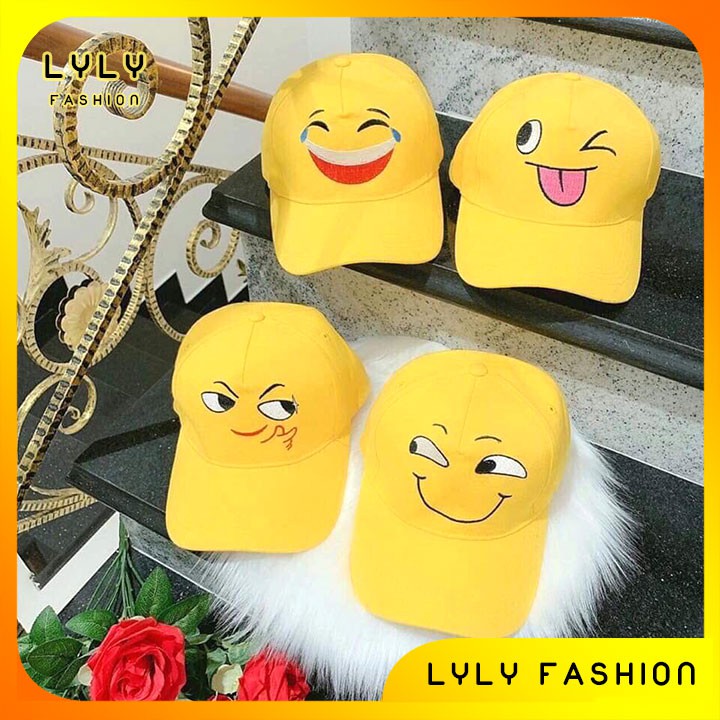 Nón Kết Mũ lưỡi trai nam nữ cao cấp in hình mặt cười Emoji GM15