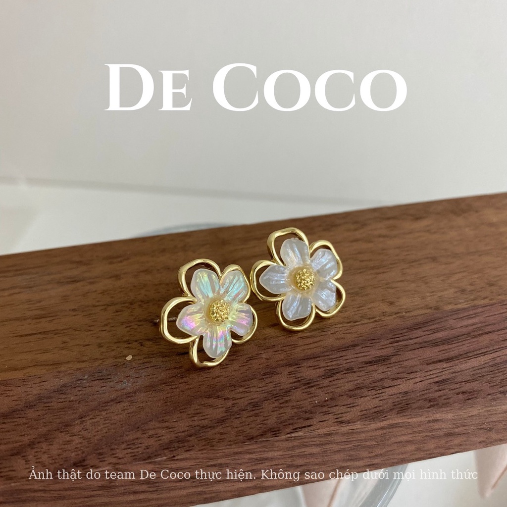 Khuyên tai nữ DECOCO ACC Fleur bông hoa xà cừ