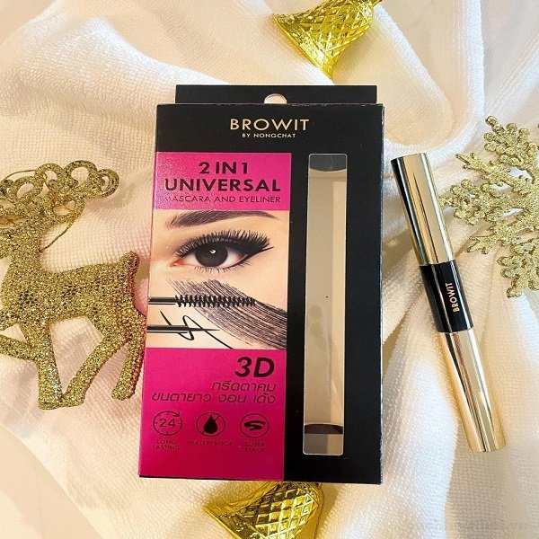Mascara 2 Đầu Browit By Nongchat Làm Dài Dày Tơi Mi 2 in 1 Universal Mascara and Eyeliner Thái Lan