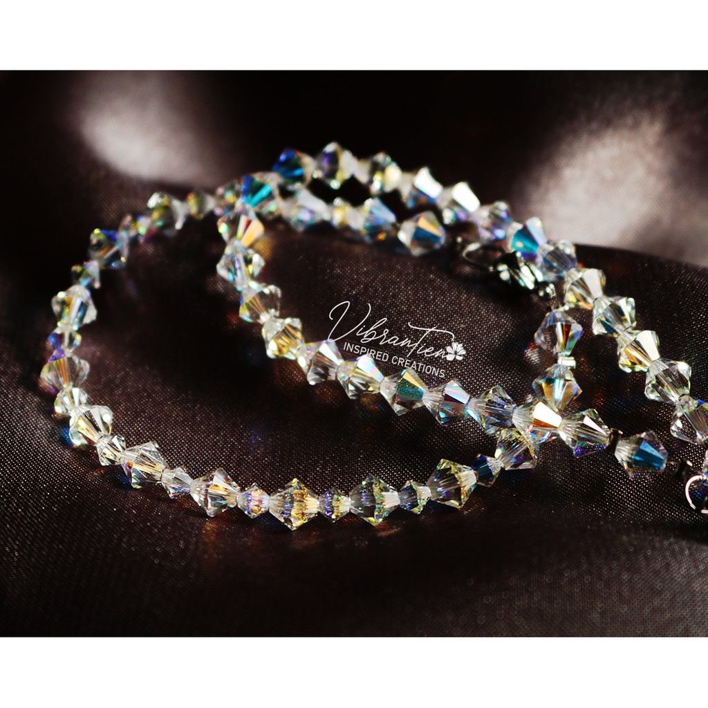 Vòng tay pha lê nhân tạo Áo hạt nón 6 mm