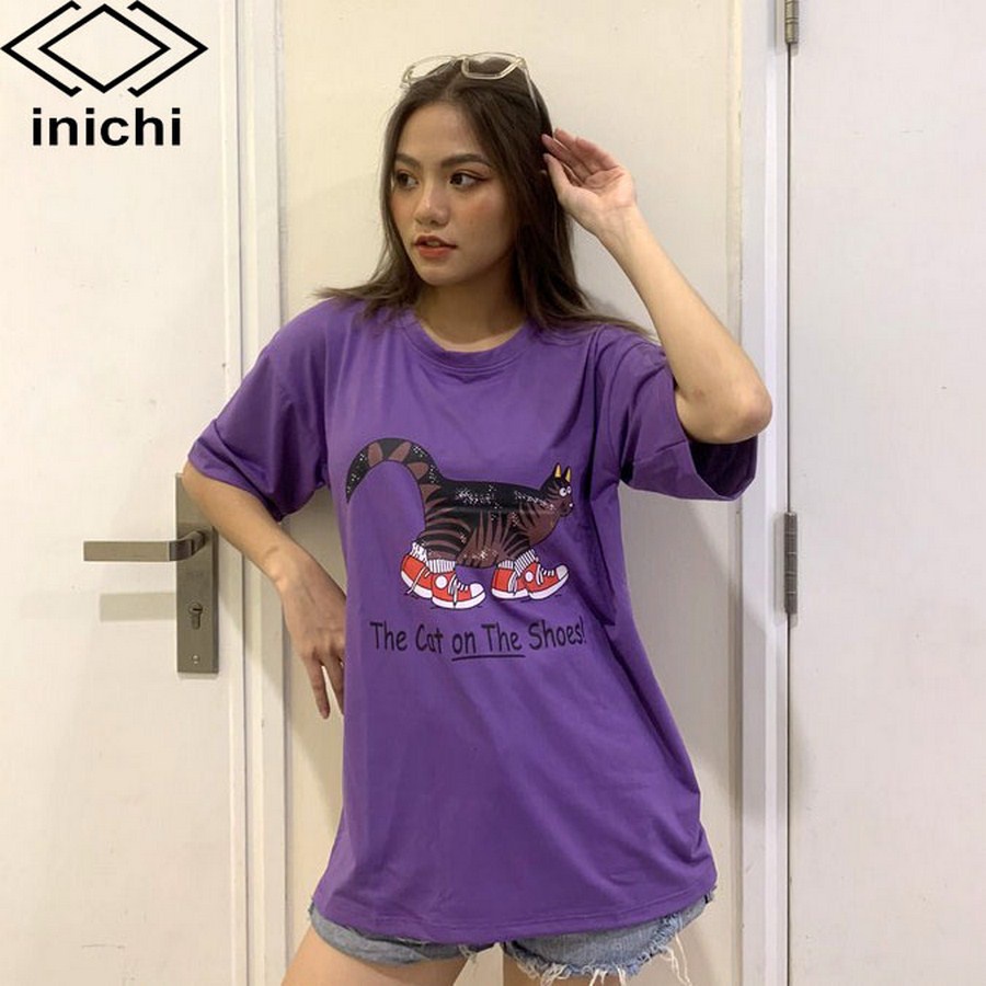 Áo thun tay lỡ INICHI A651 form rộng oversize nữ