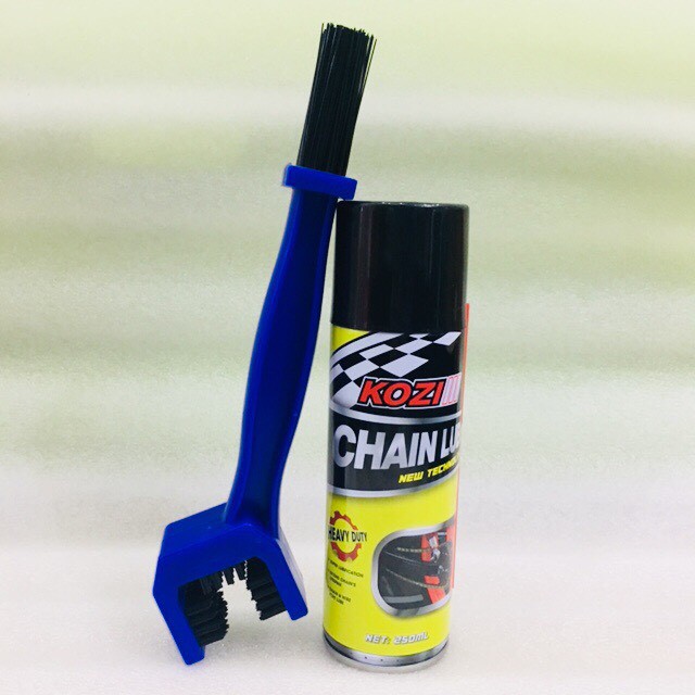 Combo Chai xịt sên KOZI III Chain Lube 250ML ( Mẫu mới ) &amp;  Cây Chà Sên